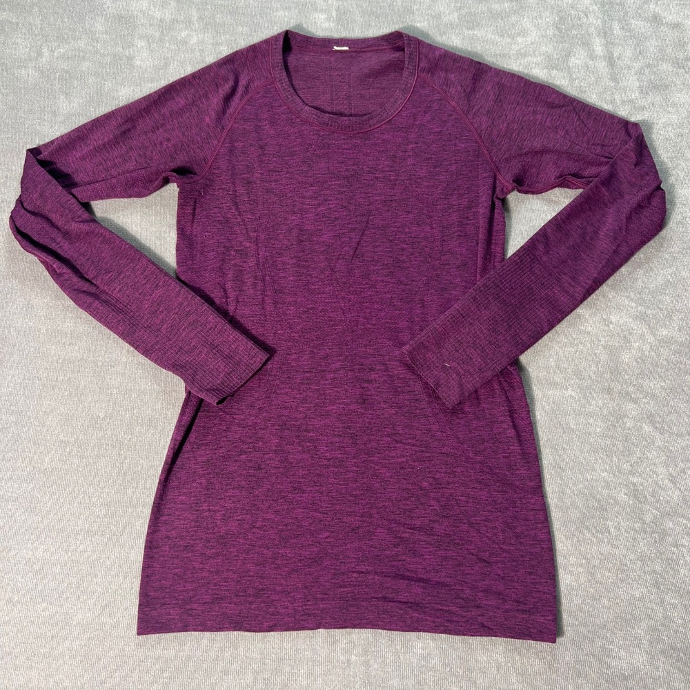 Lululemon Swiftly Tech Long Sleeve 2.0 Purple Heathered Crewneck Athletic Top 8